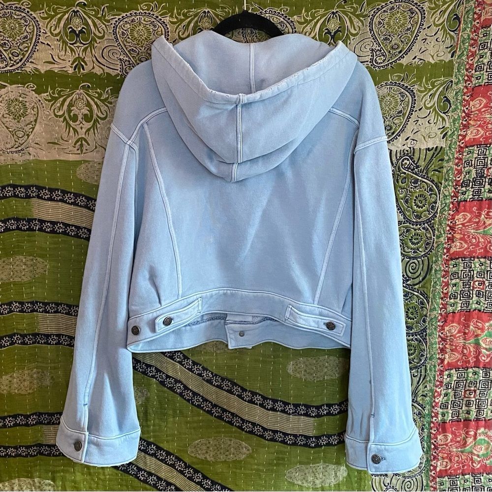 NWOT Free People Baby Blue Dreamers Cropped Jacket Size Small - Picture 10 of 14
